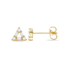 CRISLU - Aretes de circonitas talla baguette y brillante - C de