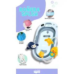 GENERICO - Bañera Plegable de Bebe modelo Splash Color Azul