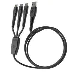 SLEVE - Cable Cargador Line X USB a Triple USB Black