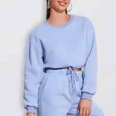 GENERICO - Polera Crop Mujer Manga Larga Casual y Deportiva - Con ajuste en la Cintura