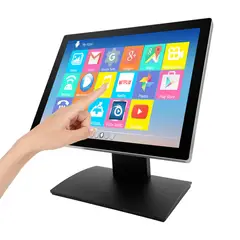JPSYSTEMS - Monitor metálico touch pantalla táctil de 15 pulgadas VGA HDMI DVI