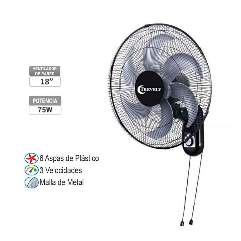 VENTILADOR DE PARED VT-182 18", 6 ASPAS