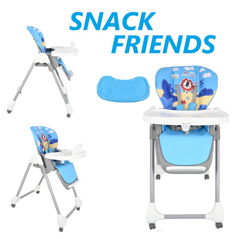 Silla Comer Asiento Acolchado Snack Friends -Azul