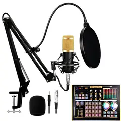 OEM - Kit Micrófono BM 800 Dorado más interfaz de audio N8 con Phantom Power