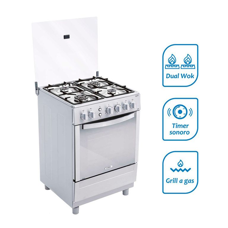 Cocina CX681 a Gas de Pie 24" 4 Quemadores Acero Inoxidable