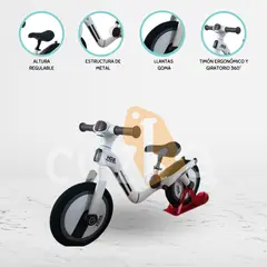 CUZKA - Bicicleta de Equilibrio »MOTIBIK» Premium WhiteBlack