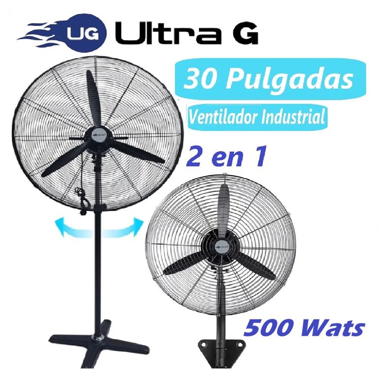 Ventilador Ultra G 30 Pulgadas Industrial 2 en 1 Pared y Piso 500 Wats
