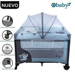 EBABY - Cuna Corral con Cambiador Happy Dream Celeste 727-2