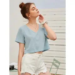 GENERICO - Crop Cardigan con escote V