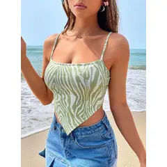 GENERICO - Top Ivy de tirantes con print de cebra