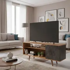 2020 HOME PERU - Mesa Para Tv De Hasta 60 Estambul - Almendramármol Marrón Claro