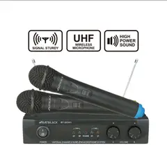 BATBLACK - Micrófono Inalámbrico Dual UHF BT-26DH1