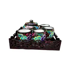 ACHALLAY ARTESANIA DE BARRO - Set de té café de 5 piezas Cerámica