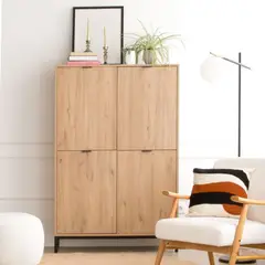 TU MESITA - Vitrina Moderna Majer 4 puertas color Duna