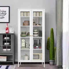 TU MESITA - Vitrina Clásica Multiusos Joan color Blanco 2 puertas