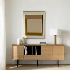 TU MESITA - Aparador Largo Newtón color DunaNegro 3 puertas 1 cajón