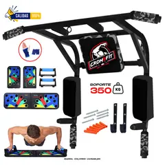 HOLGU - Barra Dominadas 15 en 1 + Tablero Push Up + GUANTES