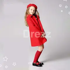 GENERICO - Abrigo Paño Bebe Rojo para niña