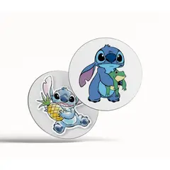 GENERICO - Pack x 4 Posavasos Mdf con base de corcho Stitch 3