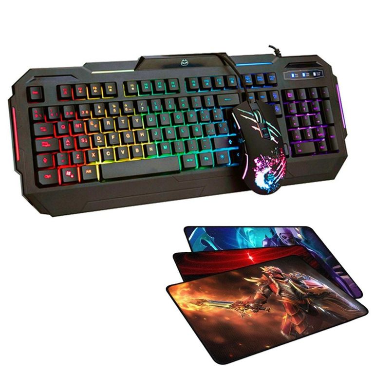 Kit Gamer 3 En 1 Tornado Ha-818c Rgb: Teclado, Mouse Y Pad