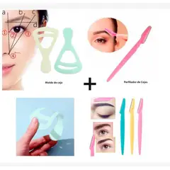 GENERICO - Pack 2 molde de ceja y 1 perfilador