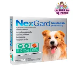 NEXGARD - Antipulgas para Perros de 10 a 25 kg x 3 tabletas