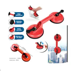 GENERICO - 1 Ventosa doble para vidrio altura, manija de baño