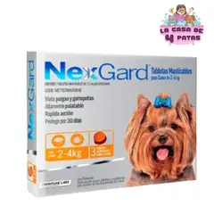 NEXGARD - Antipulgas para Perros de 2 a 4 kg x 3 tabletas
