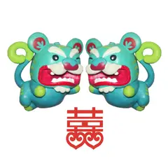 GENERICO - Llaveros de Pareja Riqueza Lord Tigre Lao Hu 2pza Family Mart