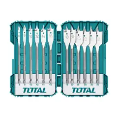 TOTAL TOOLS - Set de brocas planas para madera 12 piezas Total