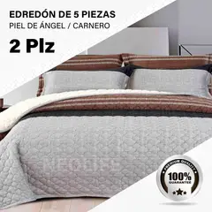 GENERICO - Edredón de Invierno 2 Plazas: 5 Piezas Premium, Confort Superior