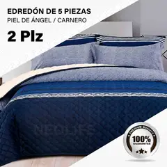 GENERICO - Edredón de Invierno 2 Plazas: 5 Piezas Premium, Confort Superior