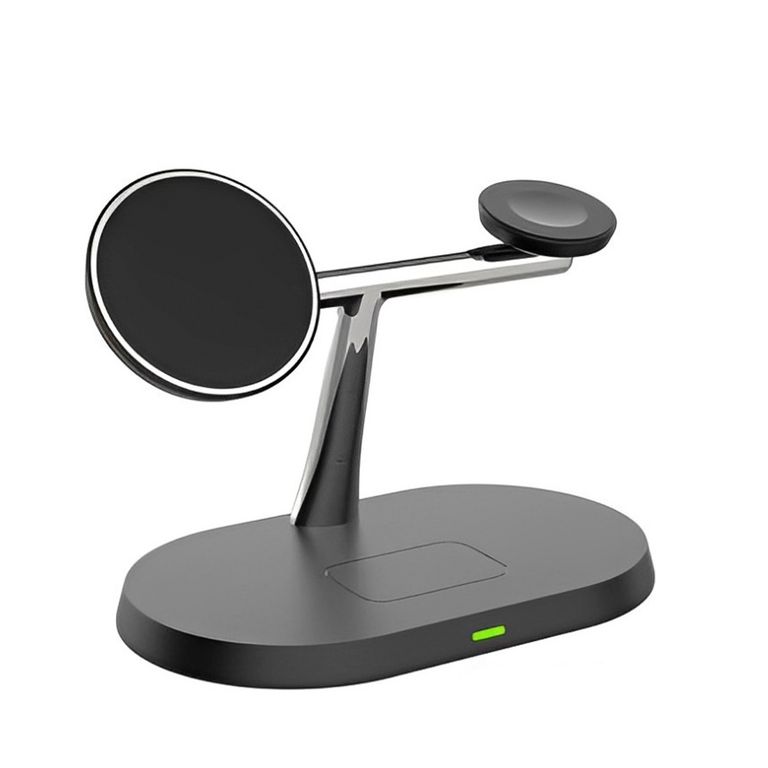 Cargador Inalámbrico 3 en 1 de 15W para IPhone Negro