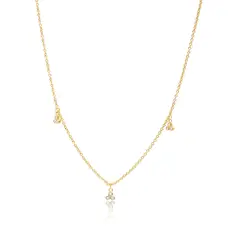CRISLU - Collar con pendientes de triple circonita biselada - C de