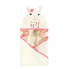 GENERICO - TOALLA CON CAPUCHA PARA BEBES - LLAMA ROSA