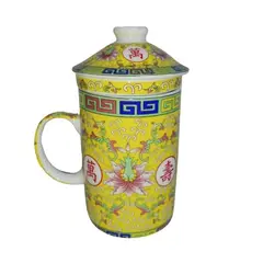 GENERICO - Taza Ceramica Con Filtro Oriental Longevidad 3pza
