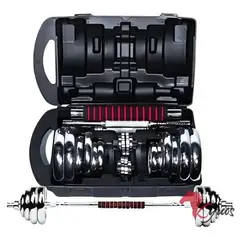 GENERICO - Set De Mancuernas Cromadas De 20 KG Premium