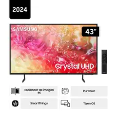 SAMSUNG - Televisor LED 43'' Crystal UHD 4K 43DU7000 Tizen OS Smart TV - Nuevo 2024