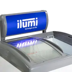 ILUMI - Congelador con tapa de vidrio TF-2600 de 260 litros