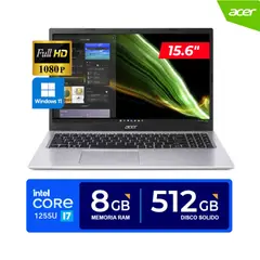 ACER - LAPTOP ASPIRE 3 / 15.6" FHD / Core i7-1255U, 4.70 GHz, 8GB RAM / 512GB SSD/ Win11 Home