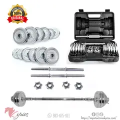 GENERICO - Set De Pesas 30kg Mancuernas + Adaptador Barra