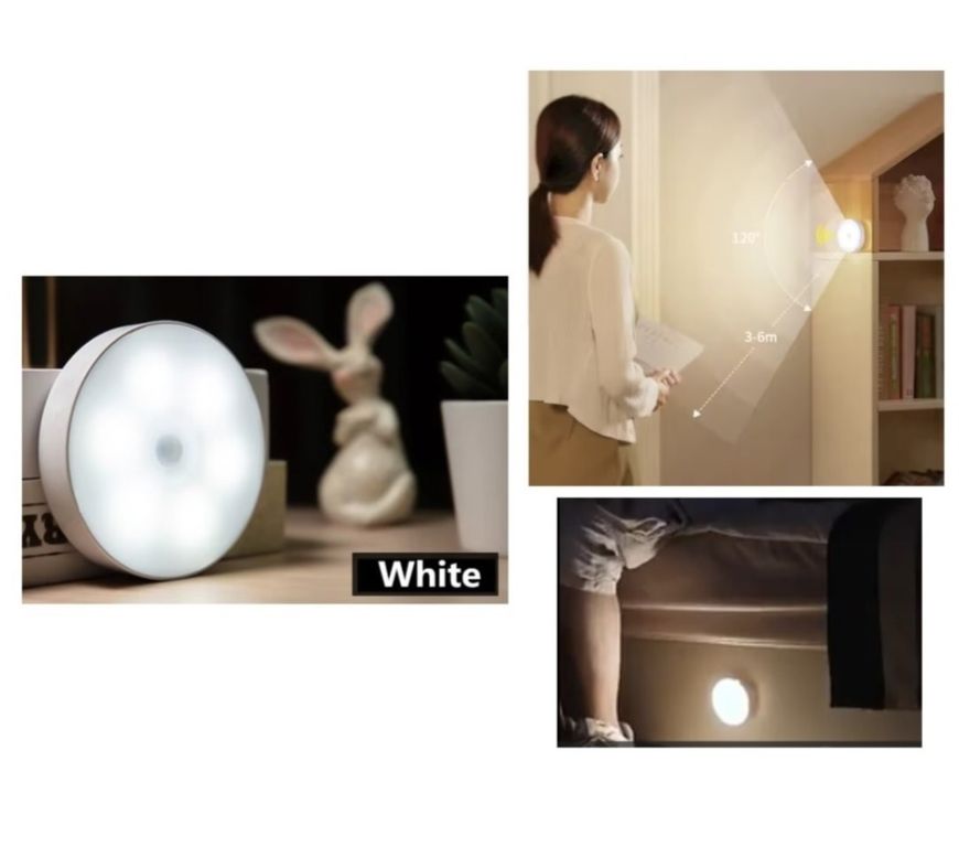 FOCO LED BLANCA ADOSABLE CON SENSOR DE MOVIMIENTO RECARGABLE