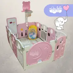 GENERICO - CORRAL 12 PANELES ELEFANTE PIZARRA DIDACTICA ROSA