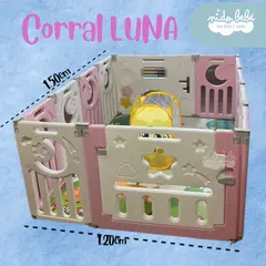 GENERICO - CERCO PLEGABLE DE BEBE LUNA ROSA 12 PZ