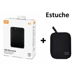 WESTERN DIGITAL - DISCO DURO EXTERNO 4 TB ELEMENTS + ESTUCHE FUNDA WD