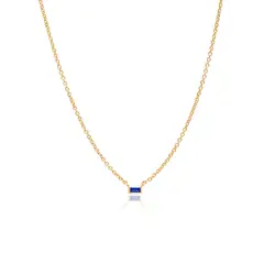 CRISLU - Collar baguette zafiro individual - C de