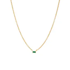 CRISLU - Collar baguette esmeralda individual - C de
