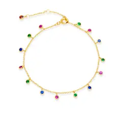CRISLU - Pulsera con circonitas multicolor biseladas - C de