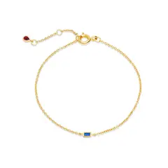 CRISLU - Pulsera de baguette zafiro individual - C de