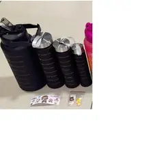 GENERICO - Set de 4 tomatodos motivacional deportivo+ stickers NEGRO